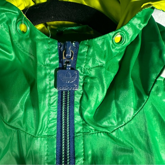 ADDIDAS VTG Striped  Colour Block Jacket Windbreaker Hoodie size M Green - Picture 4 of 11